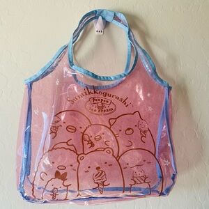 Sumikkogurashi Pink Clear Tote Bag / Beach Pool Bag